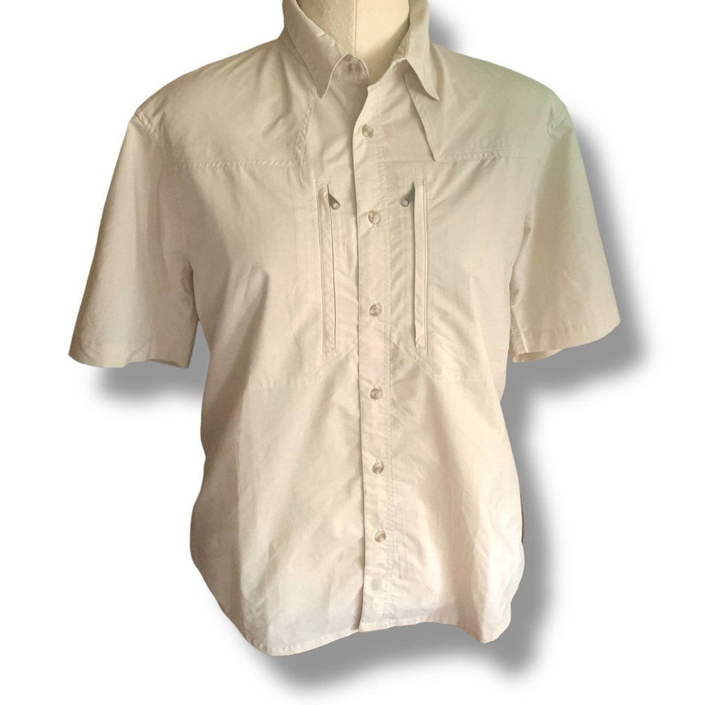 Patagonia Common Thread Nylon Men's Zip Pockets Short Sleeve Button Down Shirt